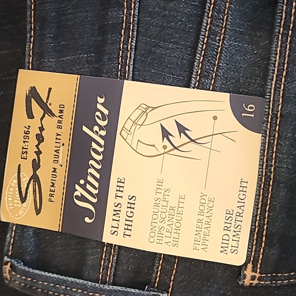 Seven7  Dark Wash Jeans size 16 Limited Edition Slimaker - Picture 5 of 11